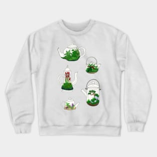 Teapot Terrariums in Gouache and Pen Crewneck Sweatshirt